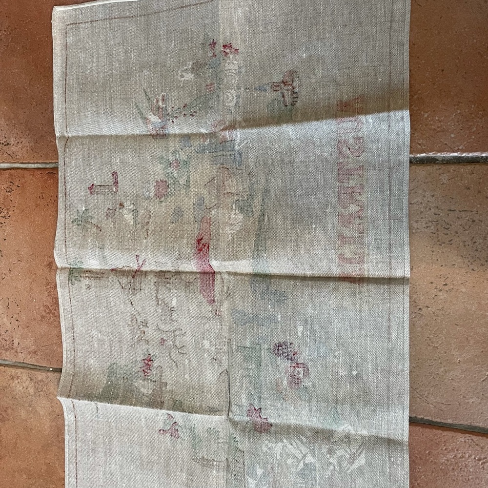 Hermes Auth designed by Hermes Vtg linen map of Australia measures 29 x 19 - Picture 4 of 12